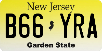 NJ license plate B66YRA