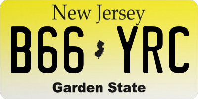 NJ license plate B66YRC