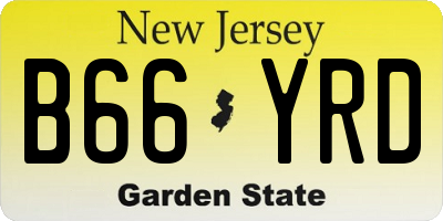 NJ license plate B66YRD