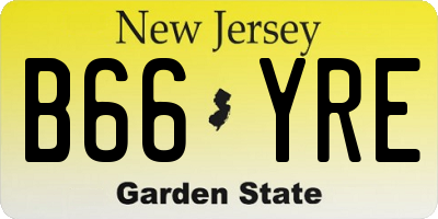 NJ license plate B66YRE