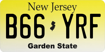 NJ license plate B66YRF