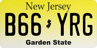 NJ license plate B66YRG