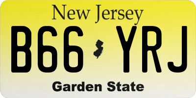 NJ license plate B66YRJ