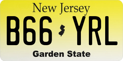 NJ license plate B66YRL