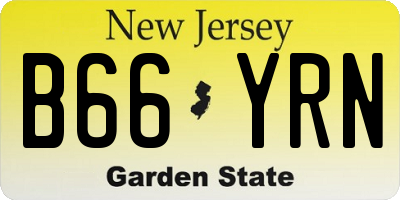 NJ license plate B66YRN