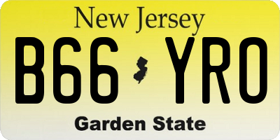NJ license plate B66YRO