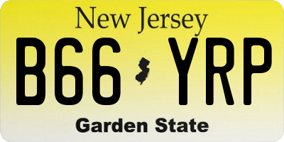 NJ license plate B66YRP