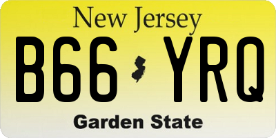 NJ license plate B66YRQ