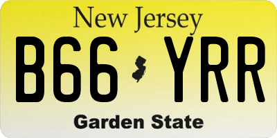 NJ license plate B66YRR