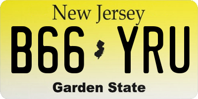 NJ license plate B66YRU