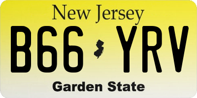NJ license plate B66YRV