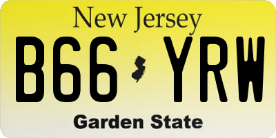 NJ license plate B66YRW