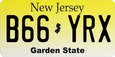 NJ license plate B66YRX