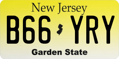 NJ license plate B66YRY