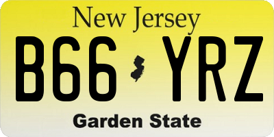 NJ license plate B66YRZ