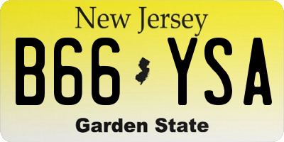 NJ license plate B66YSA