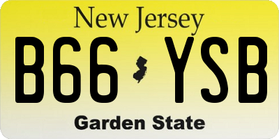 NJ license plate B66YSB