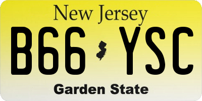 NJ license plate B66YSC