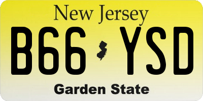 NJ license plate B66YSD