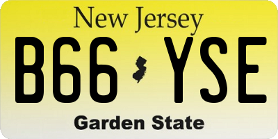 NJ license plate B66YSE