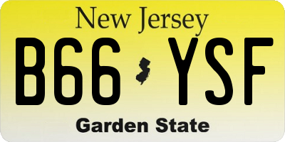 NJ license plate B66YSF