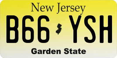 NJ license plate B66YSH