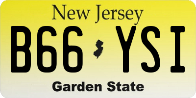 NJ license plate B66YSI