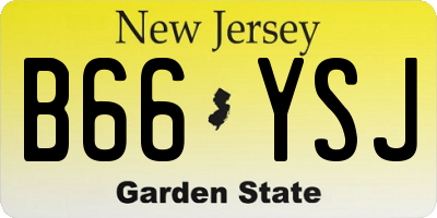 NJ license plate B66YSJ