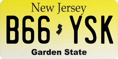 NJ license plate B66YSK