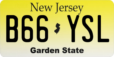 NJ license plate B66YSL