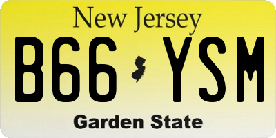 NJ license plate B66YSM