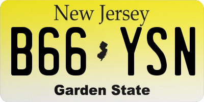 NJ license plate B66YSN
