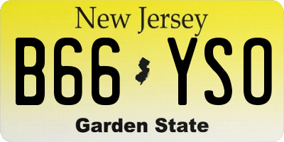 NJ license plate B66YSO