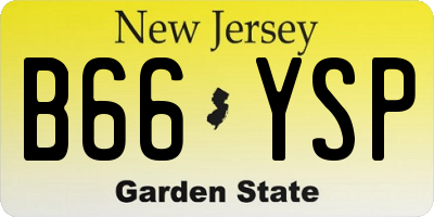 NJ license plate B66YSP