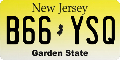 NJ license plate B66YSQ