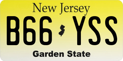 NJ license plate B66YSS