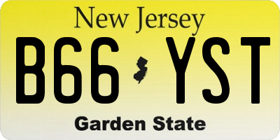 NJ license plate B66YST
