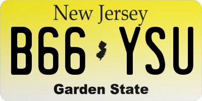 NJ license plate B66YSU