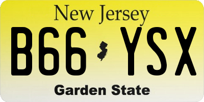 NJ license plate B66YSX
