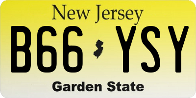 NJ license plate B66YSY