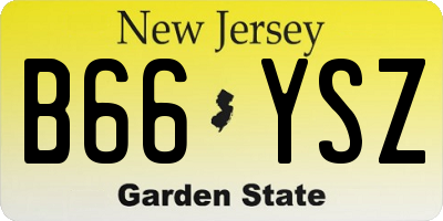NJ license plate B66YSZ