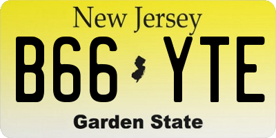 NJ license plate B66YTE