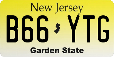 NJ license plate B66YTG