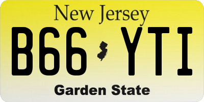 NJ license plate B66YTI