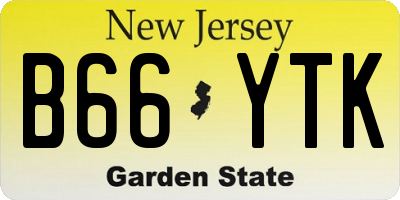 NJ license plate B66YTK