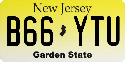 NJ license plate B66YTU