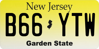 NJ license plate B66YTW