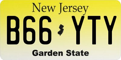 NJ license plate B66YTY