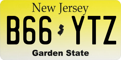 NJ license plate B66YTZ