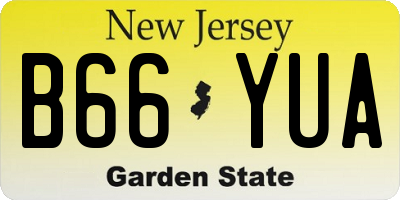 NJ license plate B66YUA
